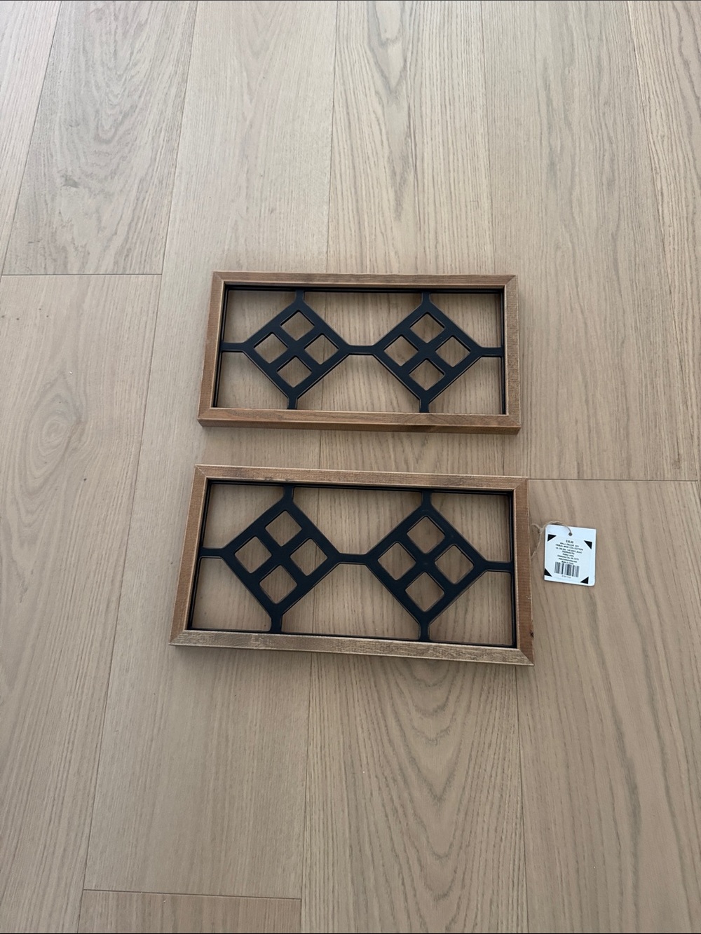 Hobby Lobby Wood Wall Panels with Black Geometric Inlay